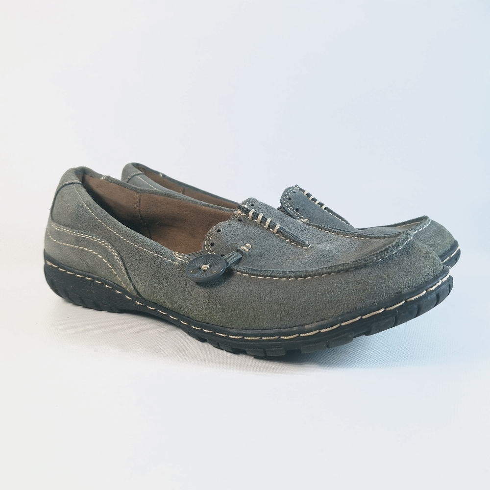 Women's Natural Soul Naturalizers Gray Suede Slip On Casual Comfort Shoes 8